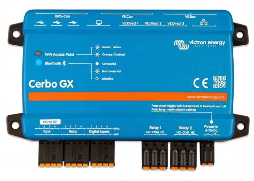 Victron Cerbo GX connected alongside the Raspberry Pi